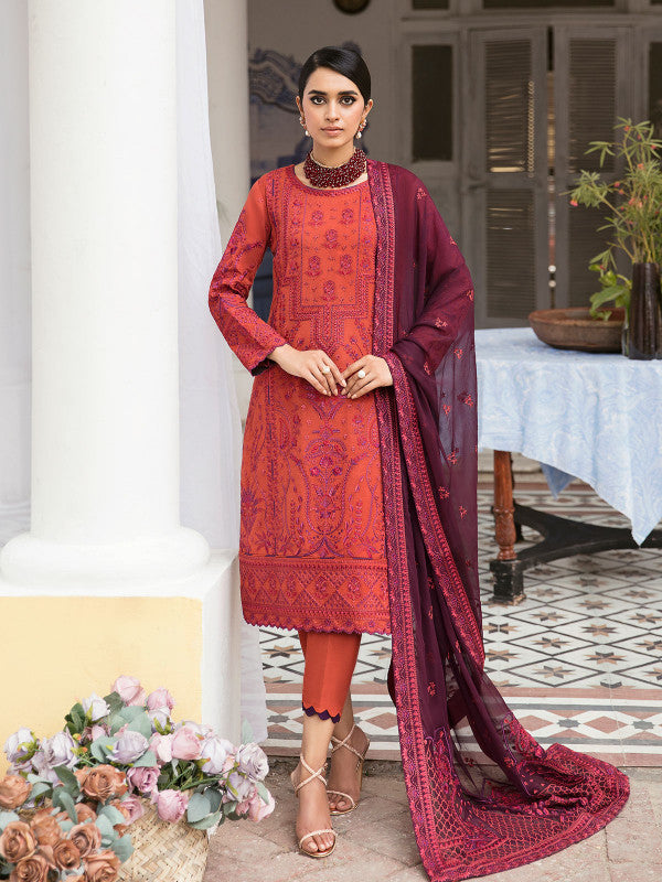 Gulaal | Embroidered Chiffon 23 | Nayaab -  Red Formal - Original Designer Dress - House of Maryam