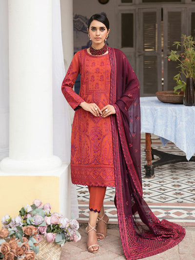 Gulaal | Embroidered Chiffon 23 | Nayaab -  Red Formal - Original Designer Dress - House of Maryam
