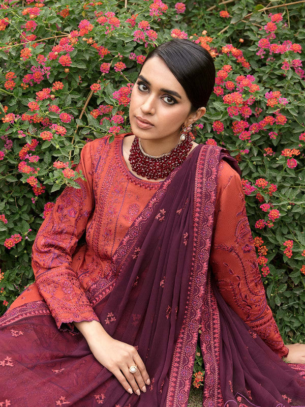 Gulaal | Embroidered Chiffon 23 | Nayaab -  Red Formal - Original Designer Dress - House of Maryam