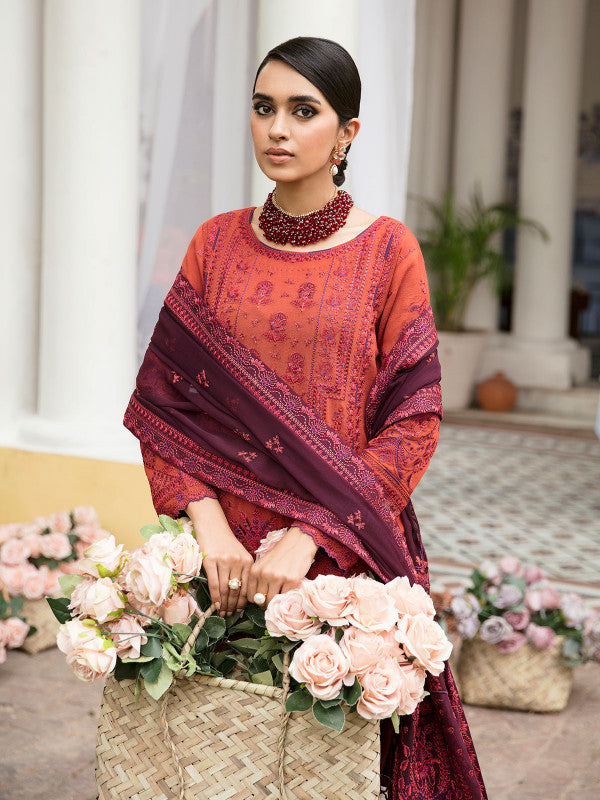 Gulaal | Embroidered Chiffon 23 | Nayaab -  Red Formal - Original Designer Dress - House of Maryam