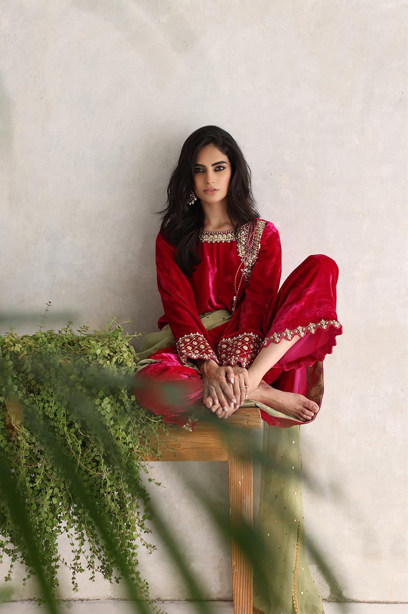 Sana Abbas | Velvet Formals | GULAAL -  Sana Abbas Ladies Clothes - Original Designer Dress - House of Maryam