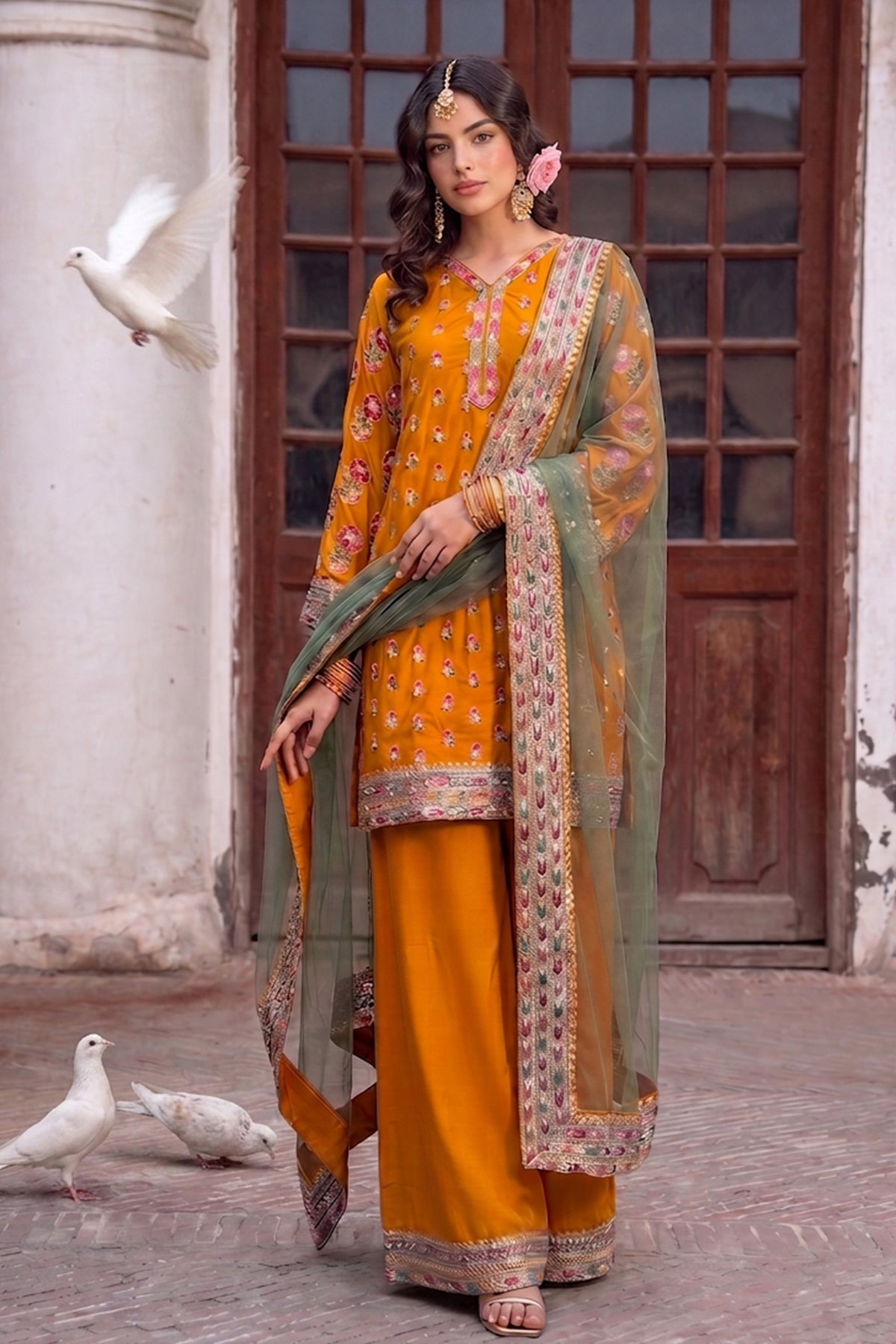 Charizma | Festive Pret | 3-PC Embroidered Raw Silk CMA-6-356, image 4