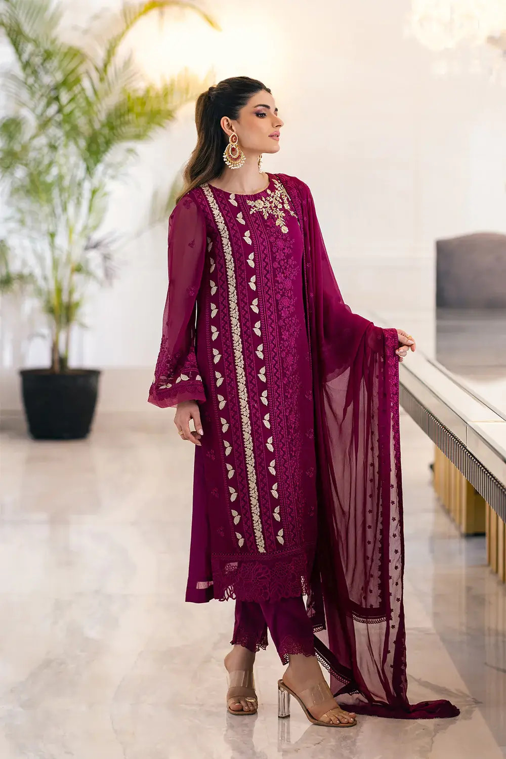 Azure | Embroidered Ensembles 23 | Glooming Diva -  Azure Formal - Original Designer Dress - House of Maryam
