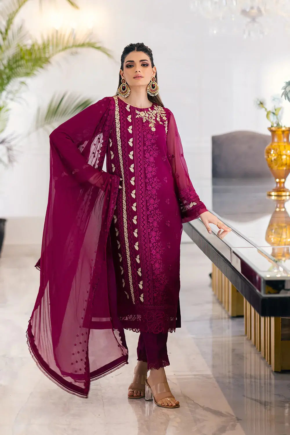 Azure | Embroidered Ensembles 23 | Glooming Diva -  Azure Formal - Original Designer Dress - House of Maryam