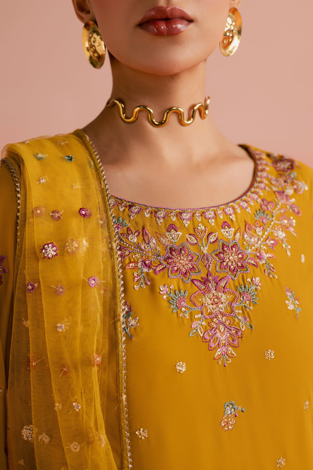 Batik | Gulmohar Festive Eid Edit 26' | Golden Glow 3Pc, image 7