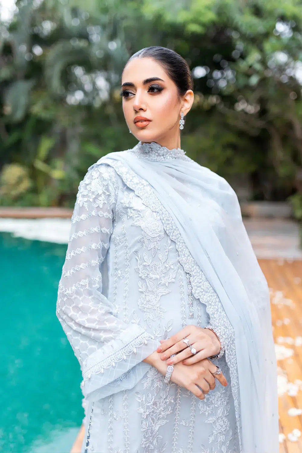 Azure | Embroidered Formals | Granite Grace -  Azure Formal - Original Designer Dress - House of Maryam
