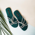 Emerald Green Passion Slides by Designer House of Maryam - House of Maryam - Pakistani Designer Ethnic Wear in {{ shop.shopifyCountryName }}