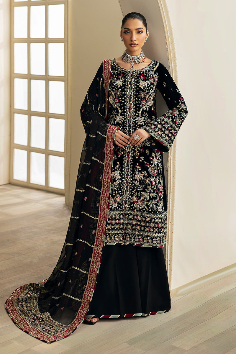 Gulaal | Celeste Velvet 24 | Raven by Designer Gulaal - House of Maryam - Pakistani Designer Ethnic Wear in {{ shop.shopifyCountryName }}