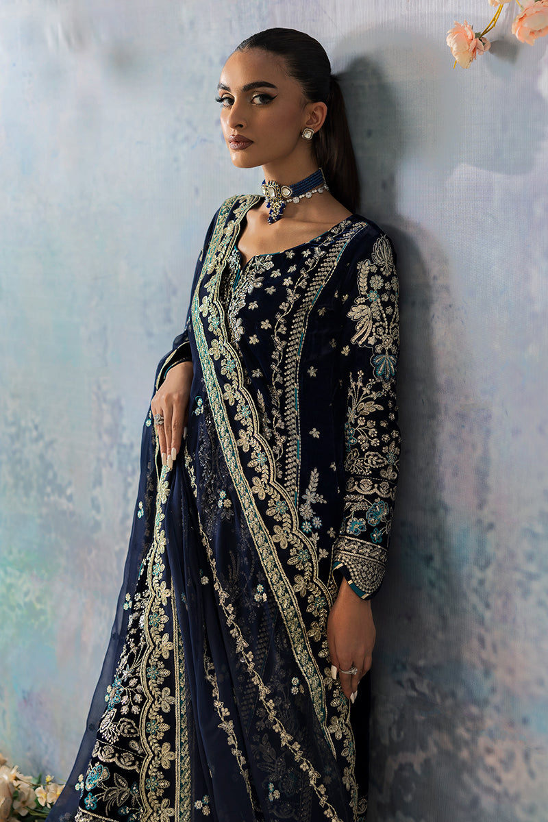 Gulaal | Celeste Velvet 24 | Azure -  Gulaal Ladies Clothes - Original Designer Dress - House of Maryam