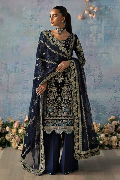 Gulaal | Celeste Velvet 24 | Azure -  Gulaal Ladies Clothes - Original Designer Dress - House of Maryam