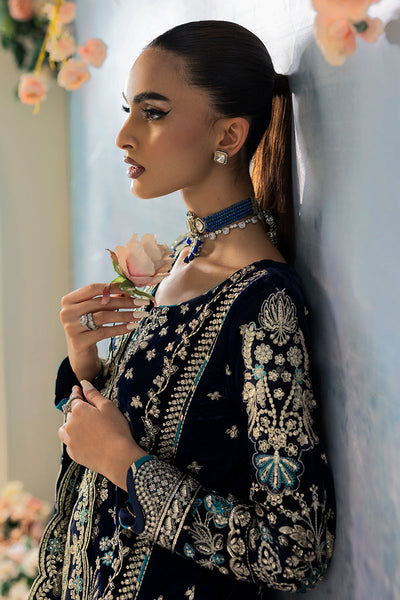 Gulaal | Celeste Velvet 24 | Azure -  Gulaal Ladies Clothes - Original Designer Dress - House of Maryam