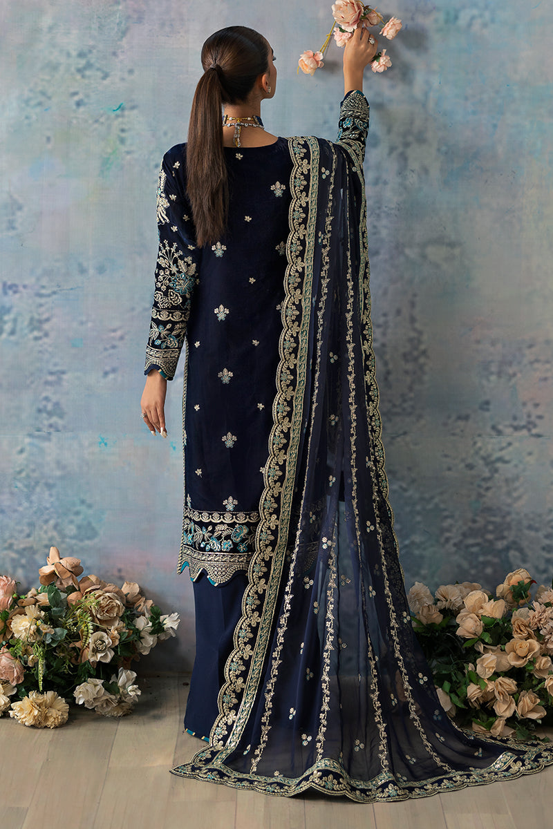 Gulaal | Celeste Velvet 24 | Azure -  Gulaal Ladies Clothes - Original Designer Dress - House of Maryam