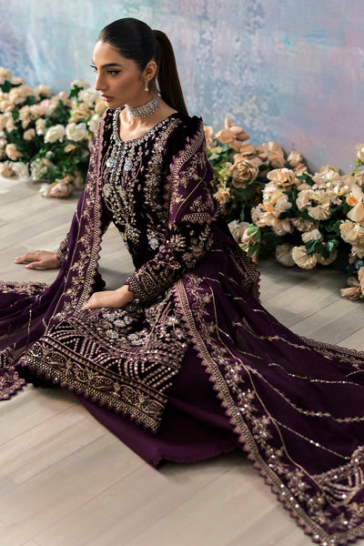 Gulaal | Celeste Velvet 24 | Plum -  Gulaal Ladies Clothes - Original Designer Dress - House of Maryam