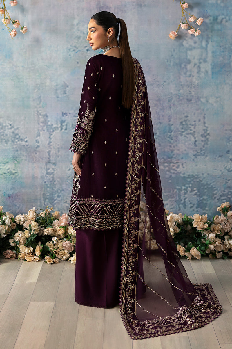 Gulaal | Celeste Velvet 24 | Plum -  Gulaal Ladies Clothes - Original Designer Dress - House of Maryam