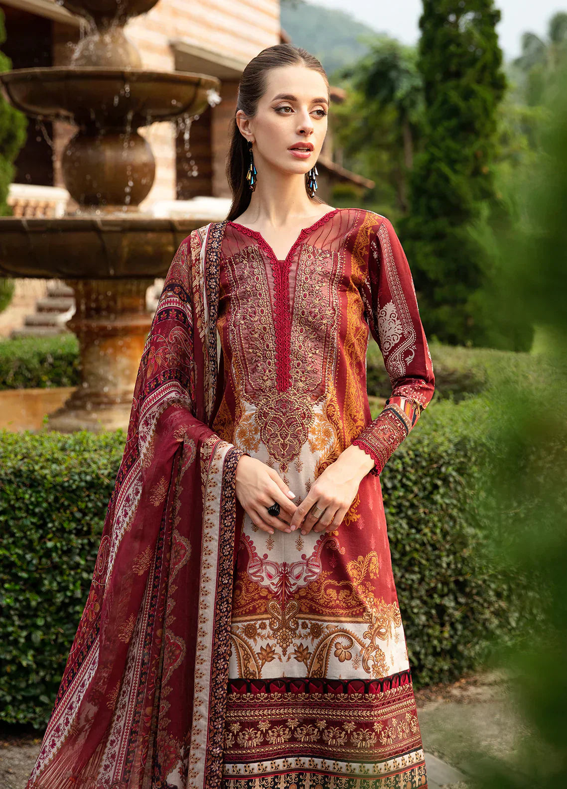 Gulaal | Springtime Ballet | AMARYLLIS (GL-L-24V1-09) by Designer Gulaal - House of Maryam - Pakistani Designer Ethnic Wear in {{ shop.shopifyCountryName }}