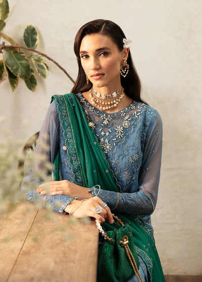 Gulaal | Embroidered Chiffon Eid Collection | HELIA -  Gulaal Formal - Original Designer Dress - House of Maryam