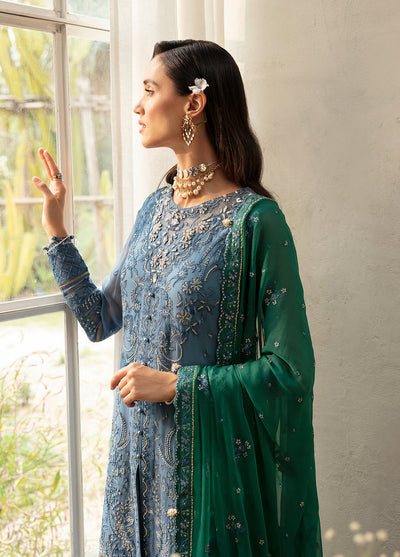 Gulaal | Embroidered Chiffon Eid Collection | HELIA -  Gulaal Formal - Original Designer Dress - House of Maryam