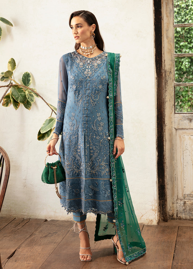 Gulaal | Embroidered Chiffon Eid Collection | HELIA -  Gulaal Formal - Original Designer Dress - House of Maryam