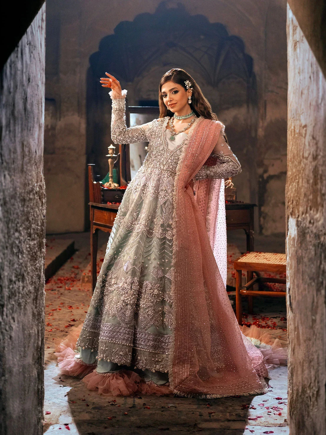 Maryam Hussain | Gulaab Wedding Formals 24 | Roshan by Designer Maryam Hussain - House of Maryam - Pakistani Designer Ethnic Wear in {{ shop.shopifyCountryName }}