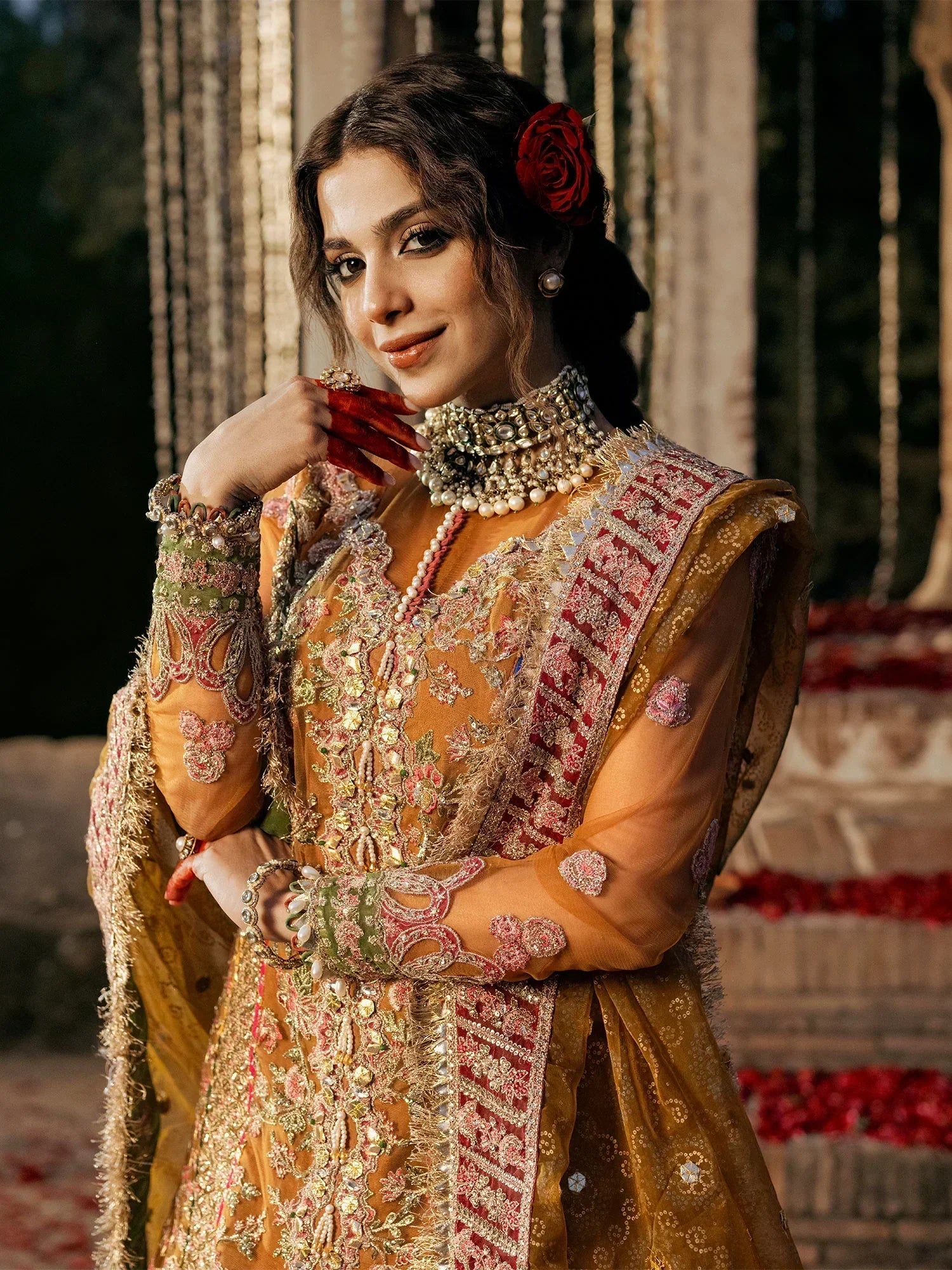 Maryam Hussain | Gulaab Wedding Formals 24 | Sandli by Designer Maryam Hussain - House of Maryam - Pakistani Designer Ethnic Wear in {{ shop.shopifyCountryName }}