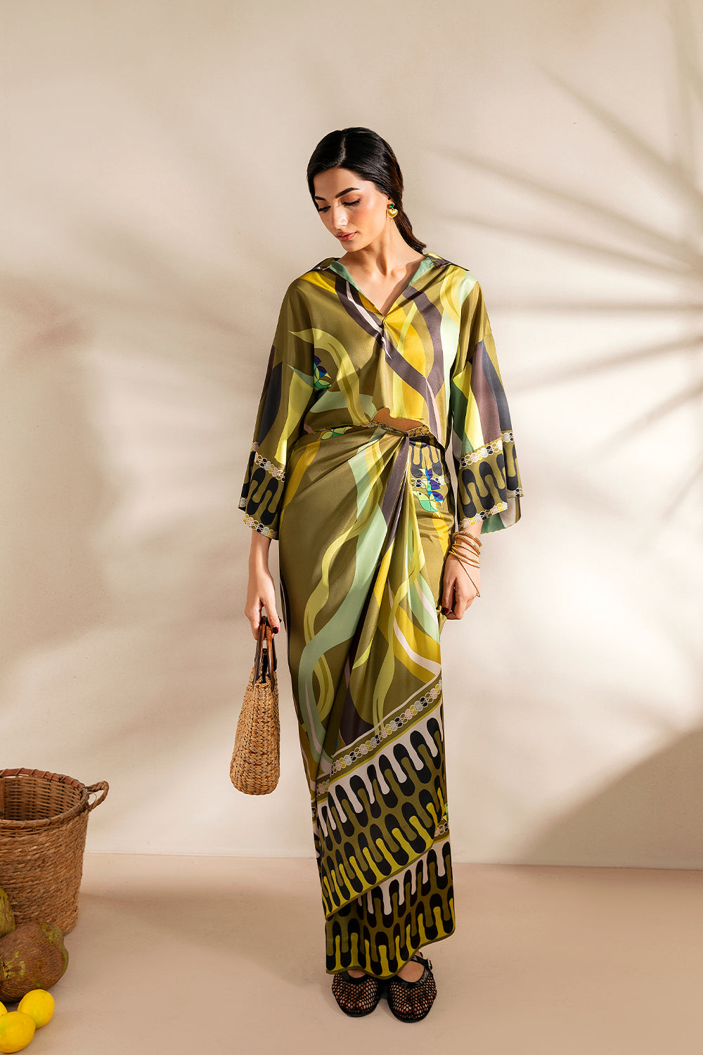 Saira Rizwan | Silk Coords 25 | GOLDEN GUAVA - SRSP-25-07-3