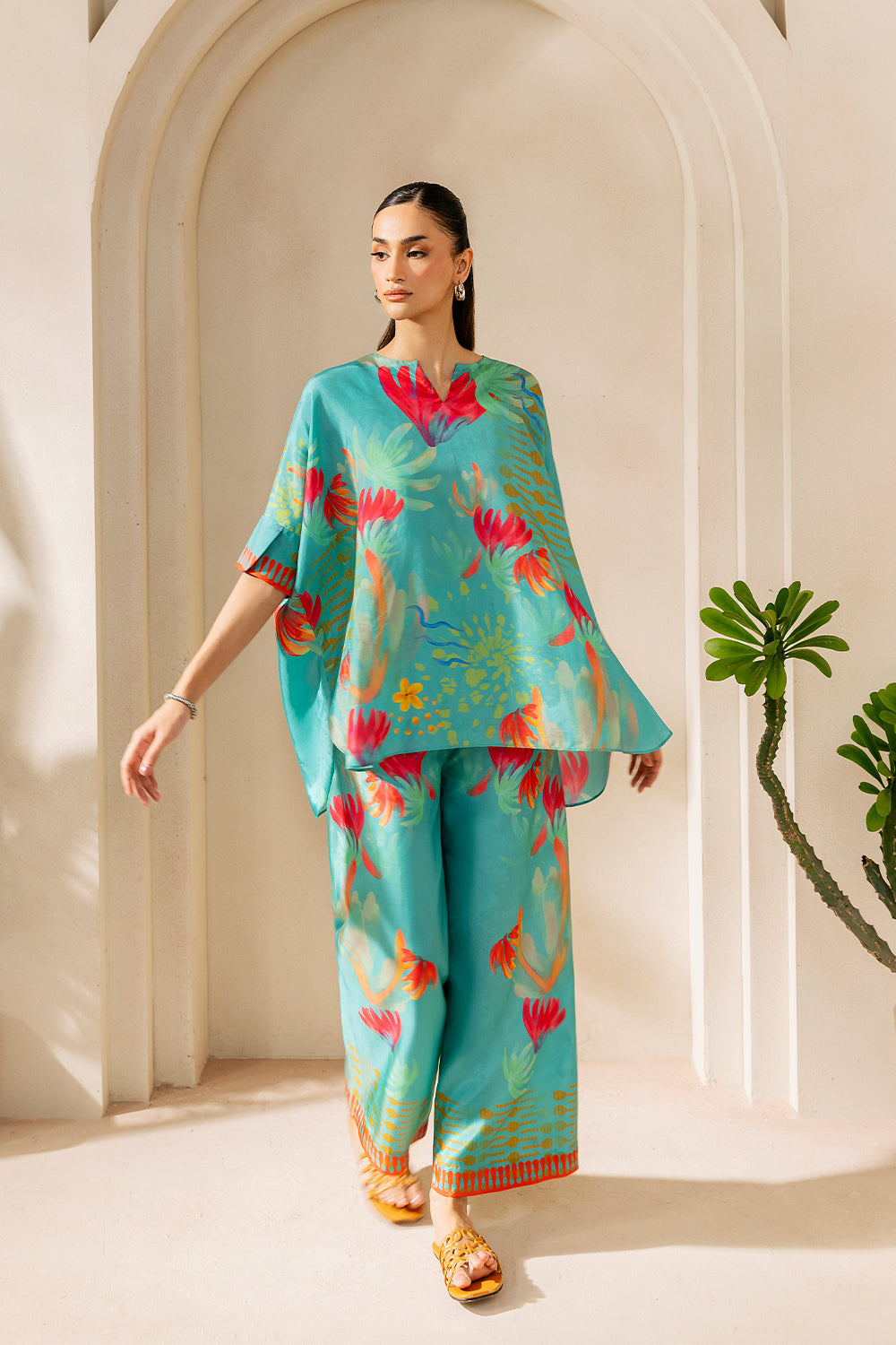 Saira Rizwan | Silk Coords 25 | SUNSET SAMBA - SRSP-25-03, image 5