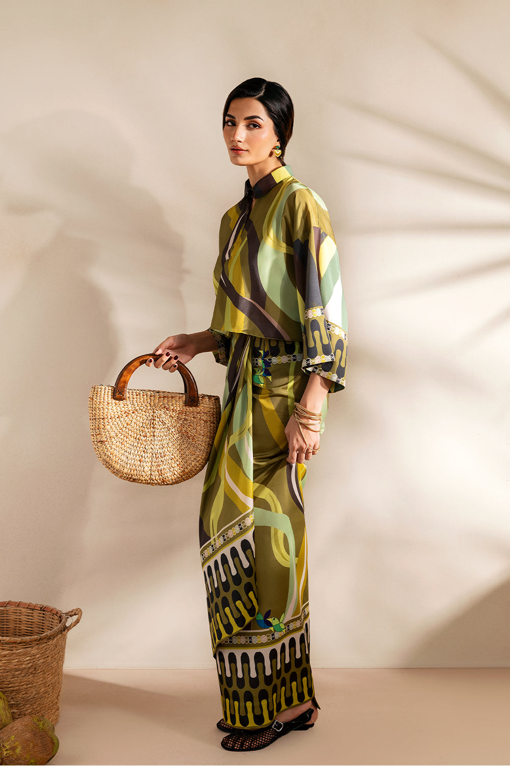 Saira Rizwan | Silk Coords 25 | GOLDEN GUAVA - SRSP-25-07-4