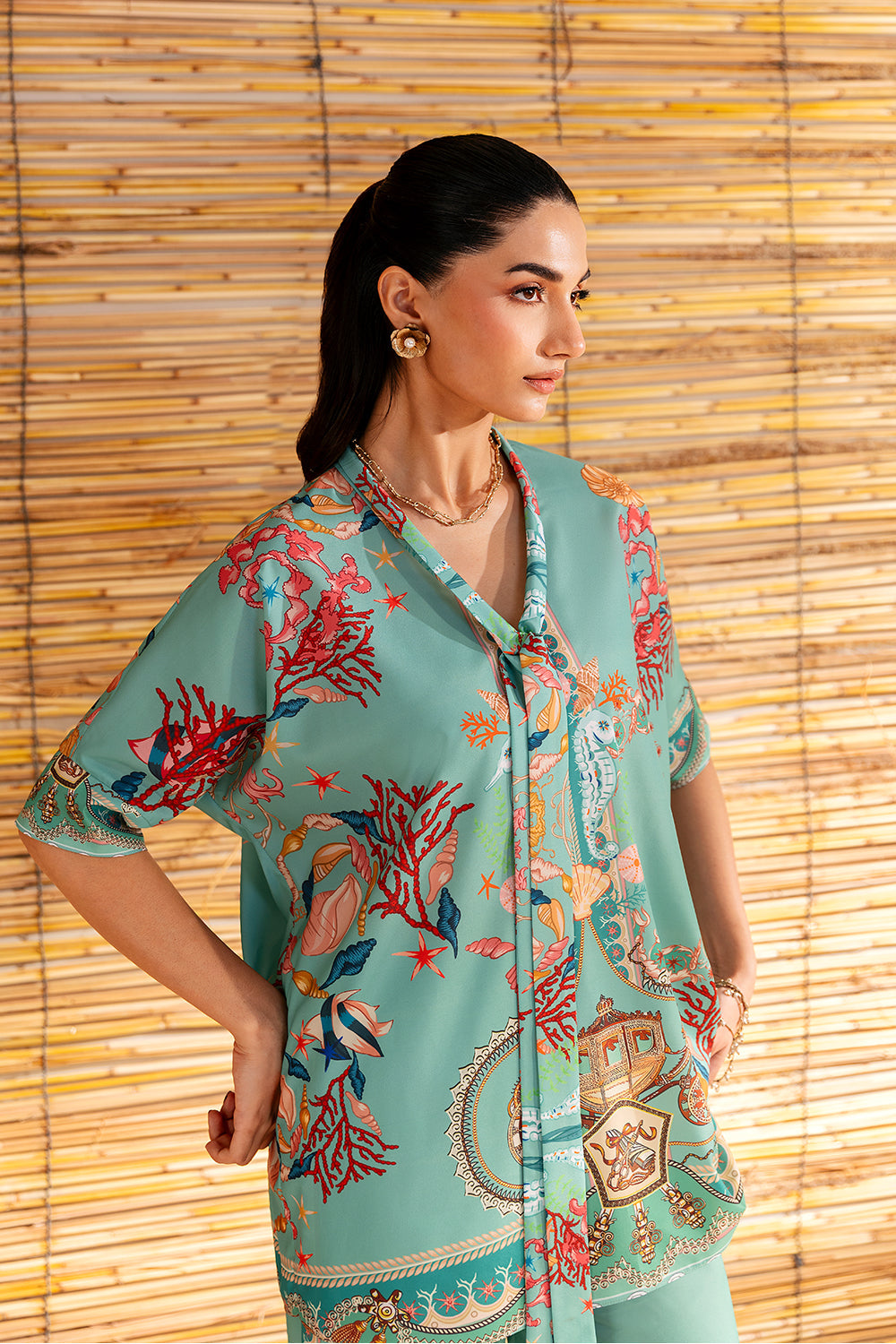 Saira Rizwan | Silk Coords 25 | COASTAL CHARM - SRSP-25-01-3