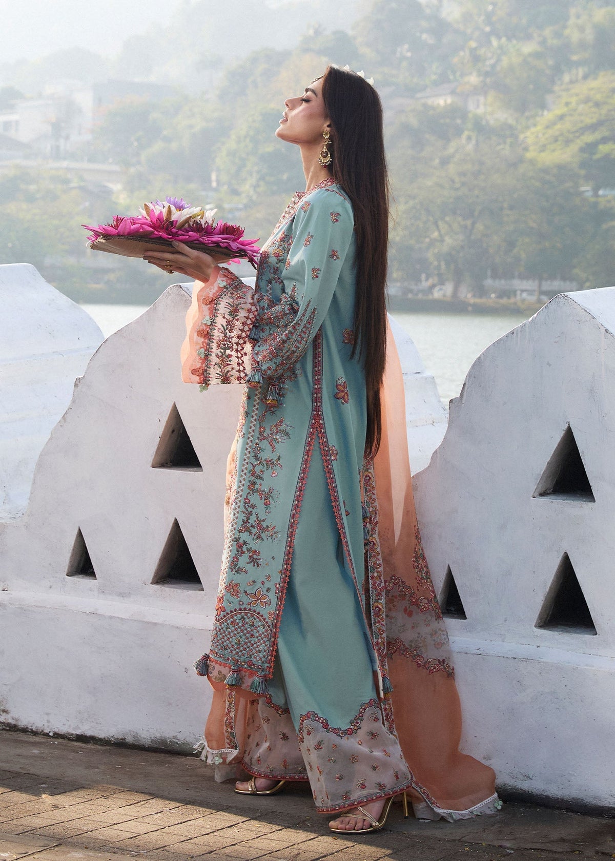 Hussain Rehar | Luxury Lawn 25 | Malibu -  Hussain Rehar Ladies Clothes - Original Designer Dress - House of Maryam