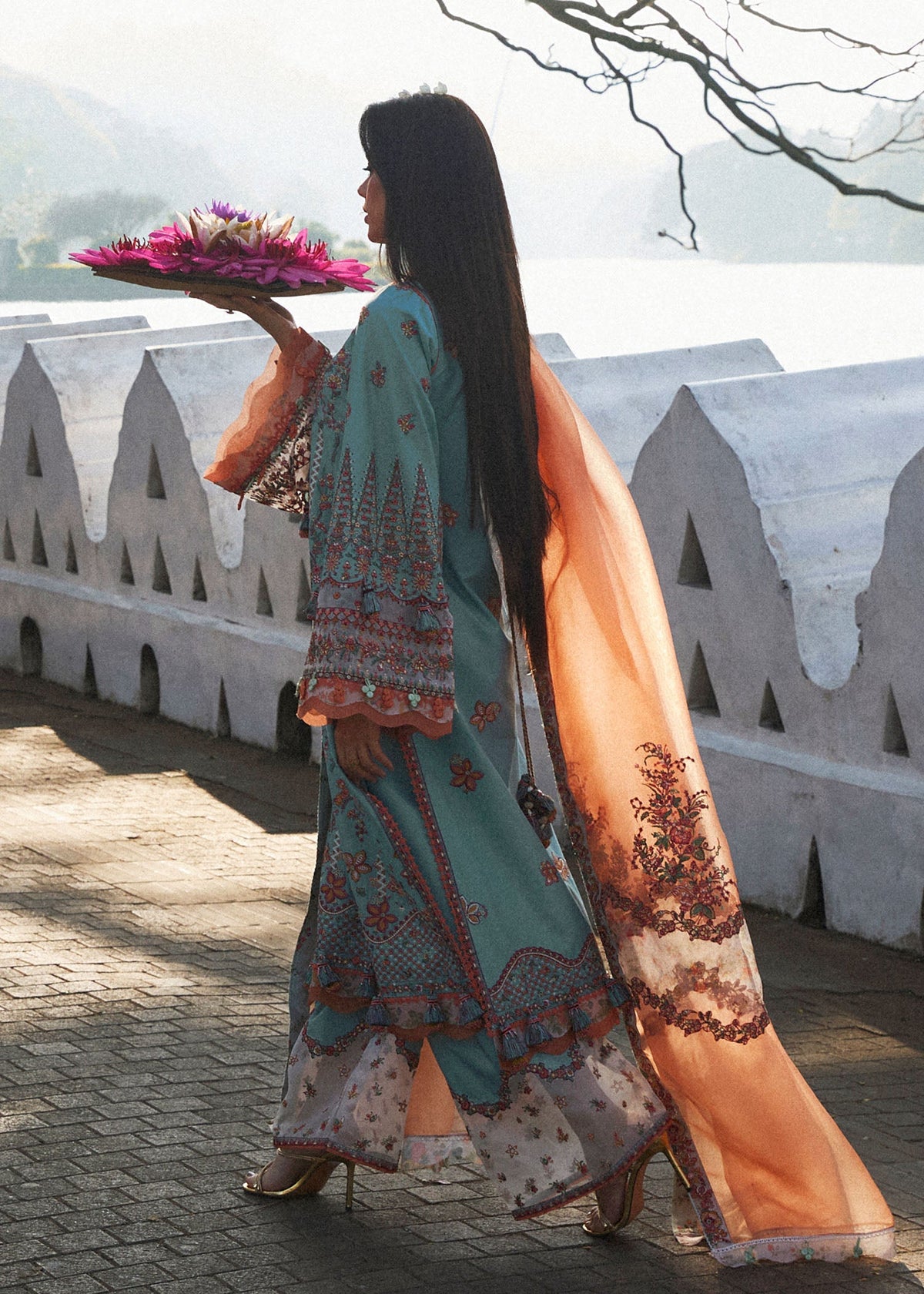 Hussain Rehar | Luxury Lawn 25 | Malibu -  Hussain Rehar Ladies Clothes - Original Designer Dress - House of Maryam