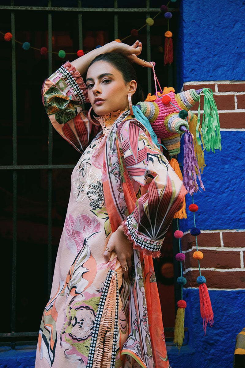 Mushq | La Dolce Hemline Prints 25 | Peach Poppies -  Mushq Ladies Clothes - Original Designer Dress - House of Maryam