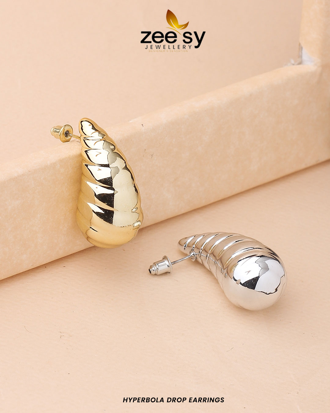 Hyperbola Drop Earrings -  Zeesy Earrings - Original Designer Dress - House of Maryam
