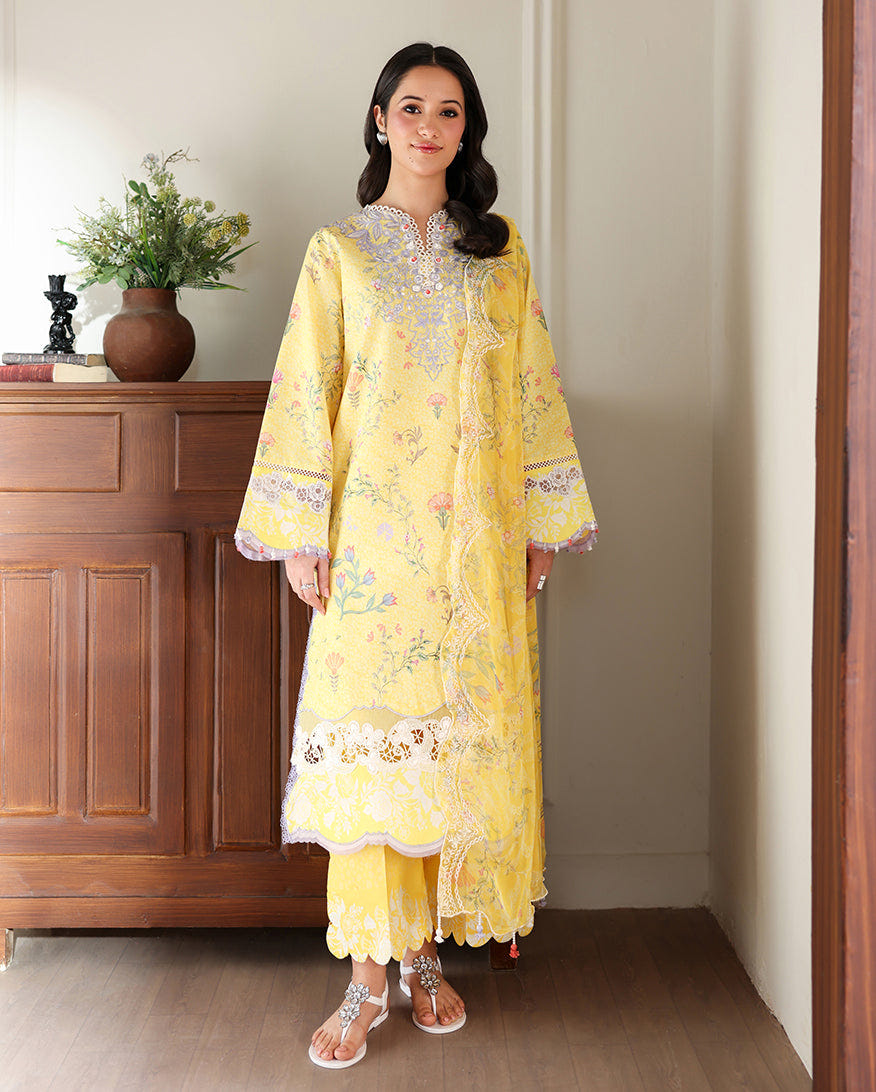 Roheenaz | Sunlit Tales Printed Embroidered Edit | Honey Haze