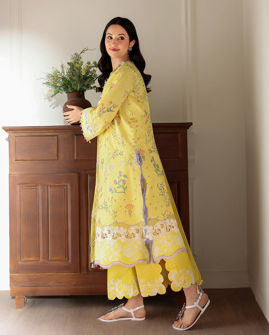 Roheenaz | Sunlit Tales Printed Embroidered Edit | Honey Haze-2