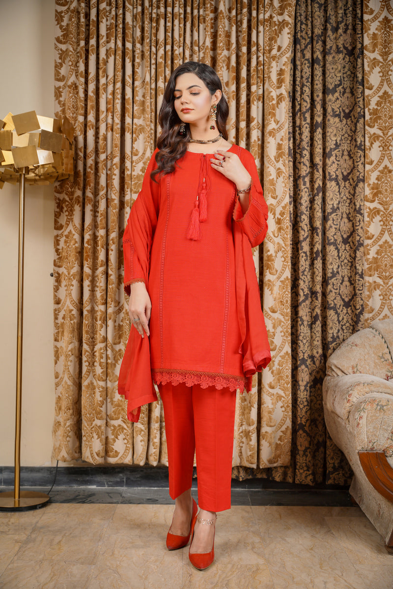 House of Maryam Basics | Slub Winter 23 | HB-RD by Designer House of Maryam Basics - House of Maryam - Pakistani Designer Ethnic Wear in {{ shop.shopifyCountryName }}