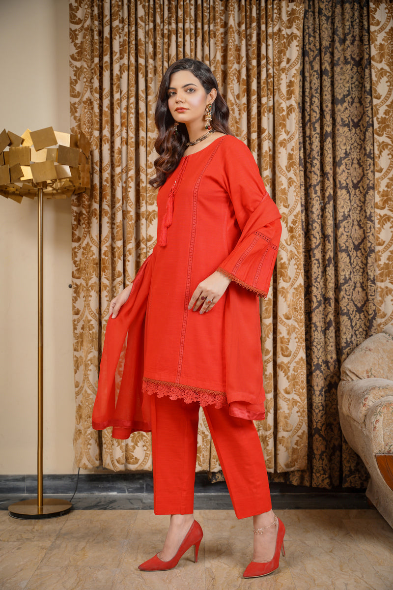 House of Maryam Basics | Slub Winter 23 | HB-RD by Designer House of Maryam Basics - House of Maryam - Pakistani Designer Ethnic Wear in {{ shop.shopifyCountryName }}