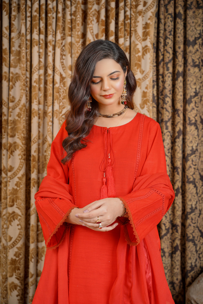 House of Maryam Basics | Slub Winter 23 | HB-RD by Designer House of Maryam Basics - House of Maryam - Pakistani Designer Ethnic Wear in {{ shop.shopifyCountryName }}