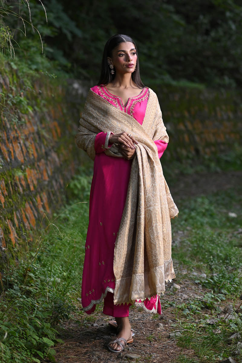 Hue Pret | Farasha Luxury Pret | Fuchsia -  Hue Pret Ladies Clothes - Original Designer Dress - House of Maryam
