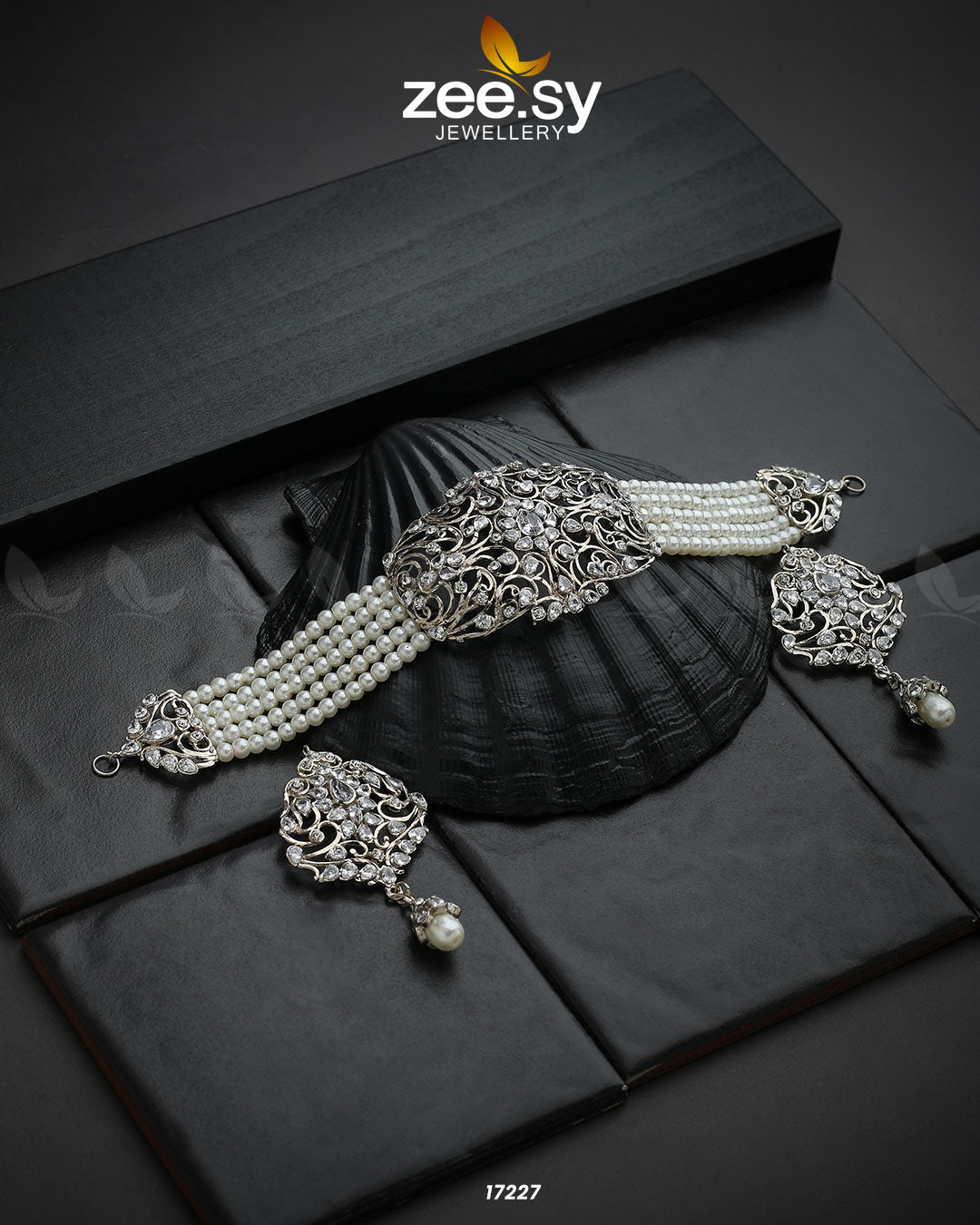 Hyderabadi Choker -  Zeesy Necklace Sets - Original Designer Dress - House of Maryam