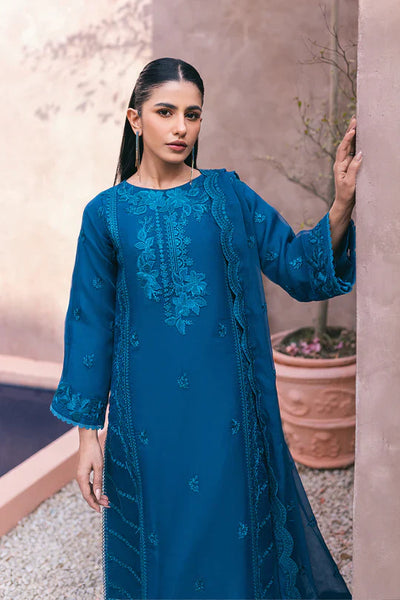 Azure | Embroidered Ensembles 3 Pcs | Hydrangea Hues -  Azure Formal - Original Designer Dress - House of Maryam