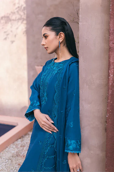 Azure | Embroidered Ensembles 3 Pcs | Hydrangea Hues -  Azure Formal - Original Designer Dress - House of Maryam