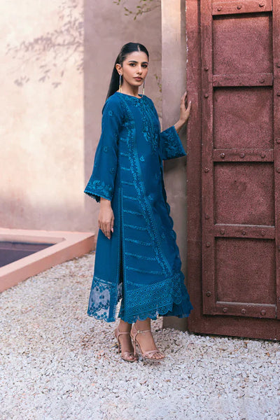 Azure | Embroidered Ensembles 3 Pcs | Hydrangea Hues -  Azure Formal - Original Designer Dress - House of Maryam