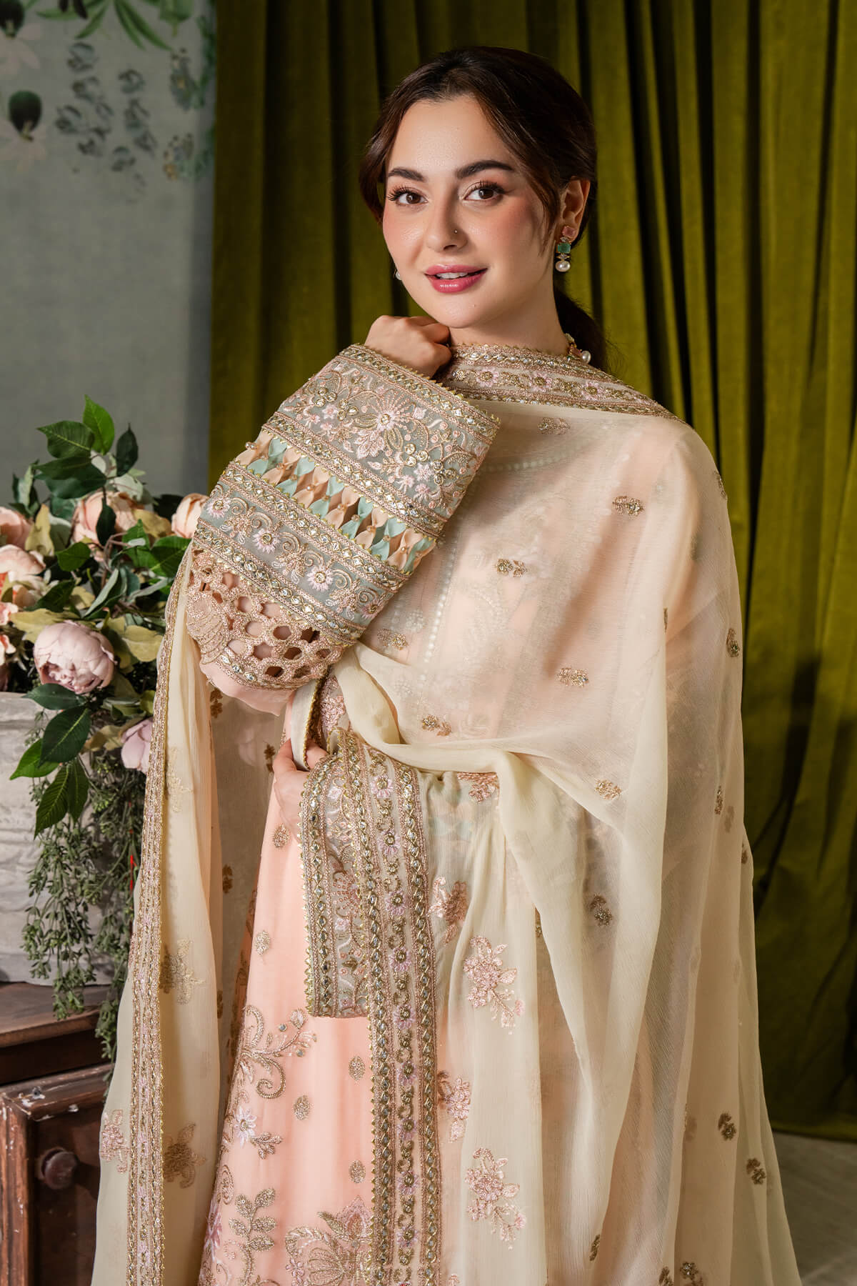 Imrozia Premium | Naina Chiffon | I-193 Kashud by Designer Imrozia Premium - House of Maryam - Pakistani Designer Ethnic Wear in {{ shop.shopifyCountryName }}