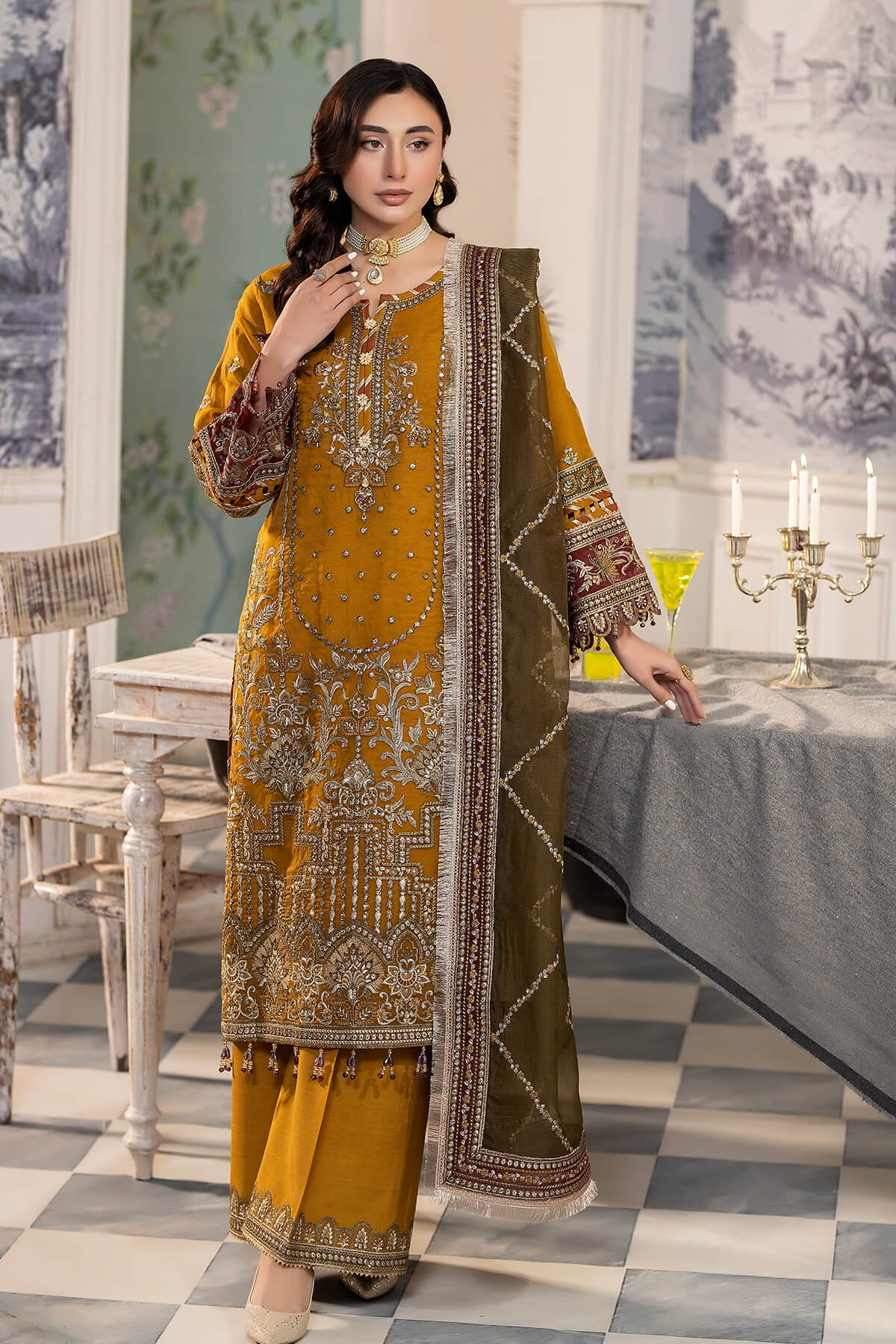 Imrozia Premium | Baad e Saba Pret Luxury Eid Collection | I.P-38 Sargoshiyan by Imrozia Premium - House of Maryam