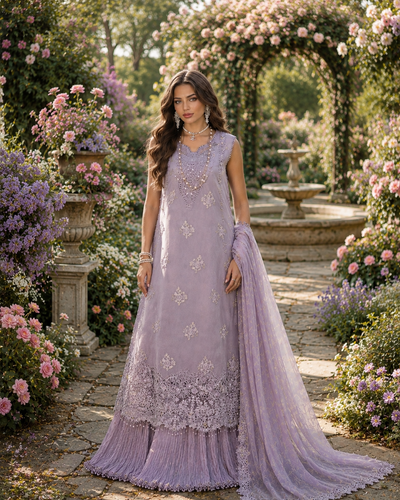 Noor by Saadia Asad | Noor Eid Printskhas 26 | D4 €“ Lavender Lights