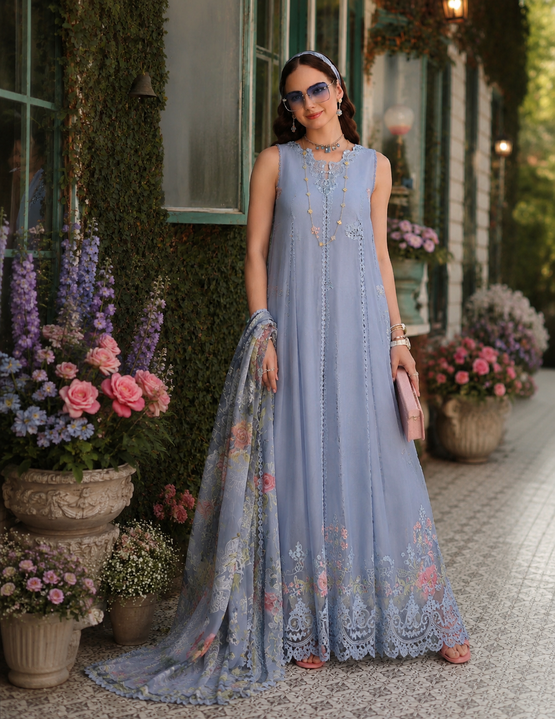 Noor by Saadia Asad | Noor Eid Printskhas 26 | D1 €“ Frozen Mist