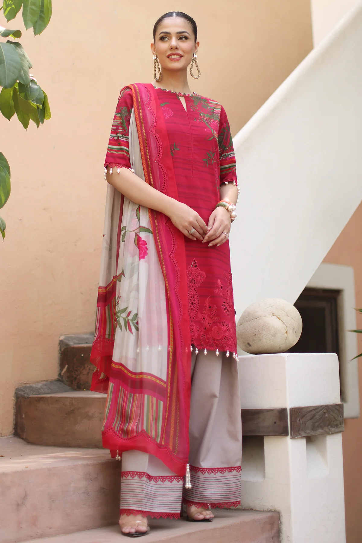 Charizma | Embroidered Lawn 25’ | CB5-05 -  House of Maryam  - Original Designer Dress - House of Maryam