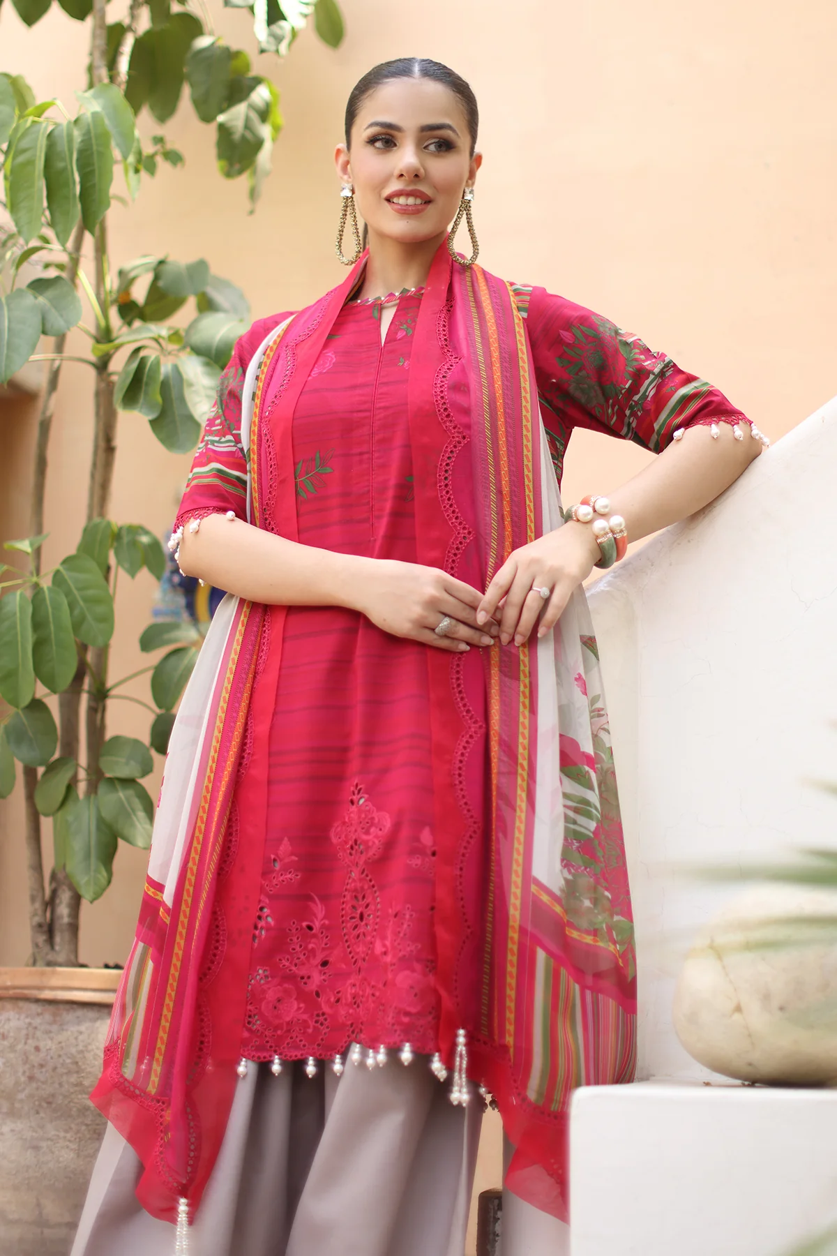 Charizma | Embroidered Lawn 25’ | CB5-05 -  House of Maryam  - Original Designer Dress - House of Maryam