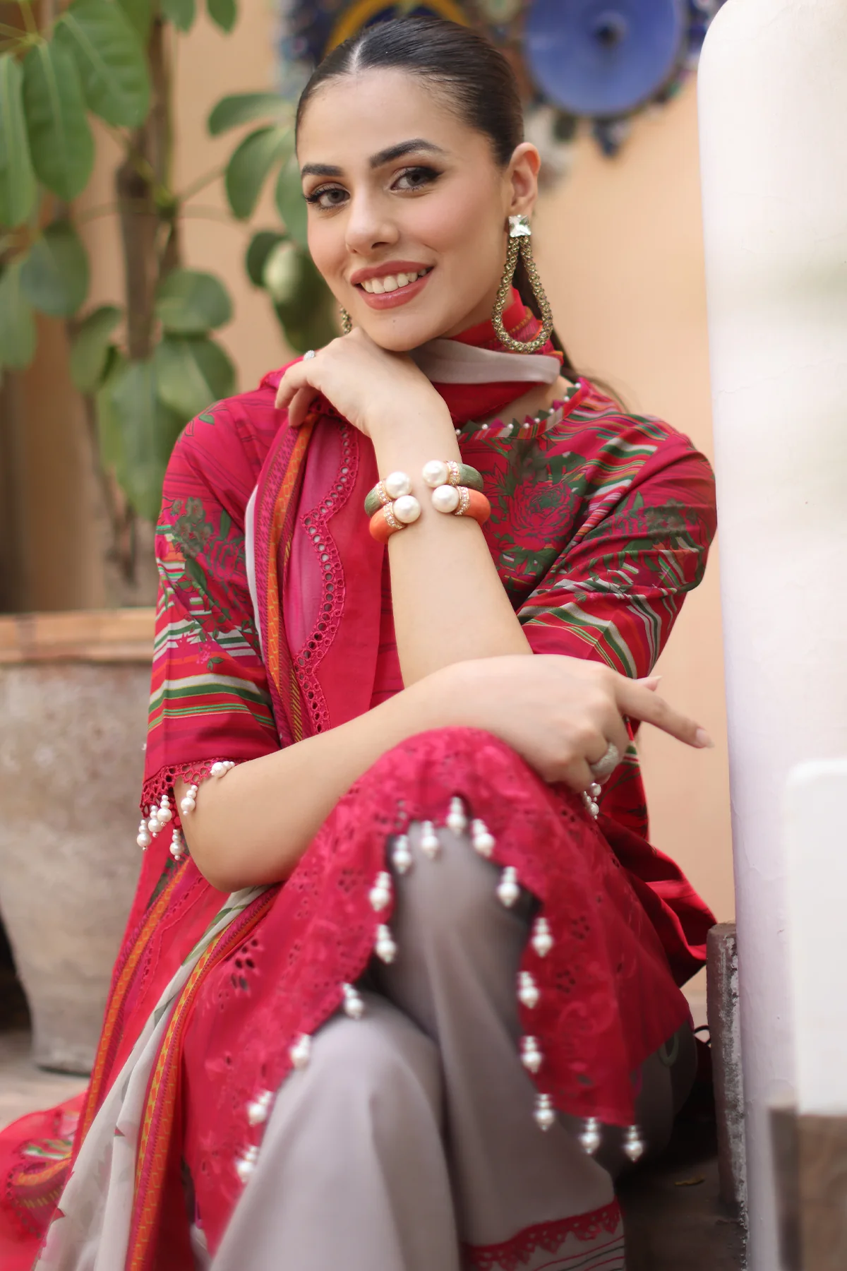 Charizma | Embroidered Lawn 25’ | CB5-05 -  House of Maryam  - Original Designer Dress - House of Maryam