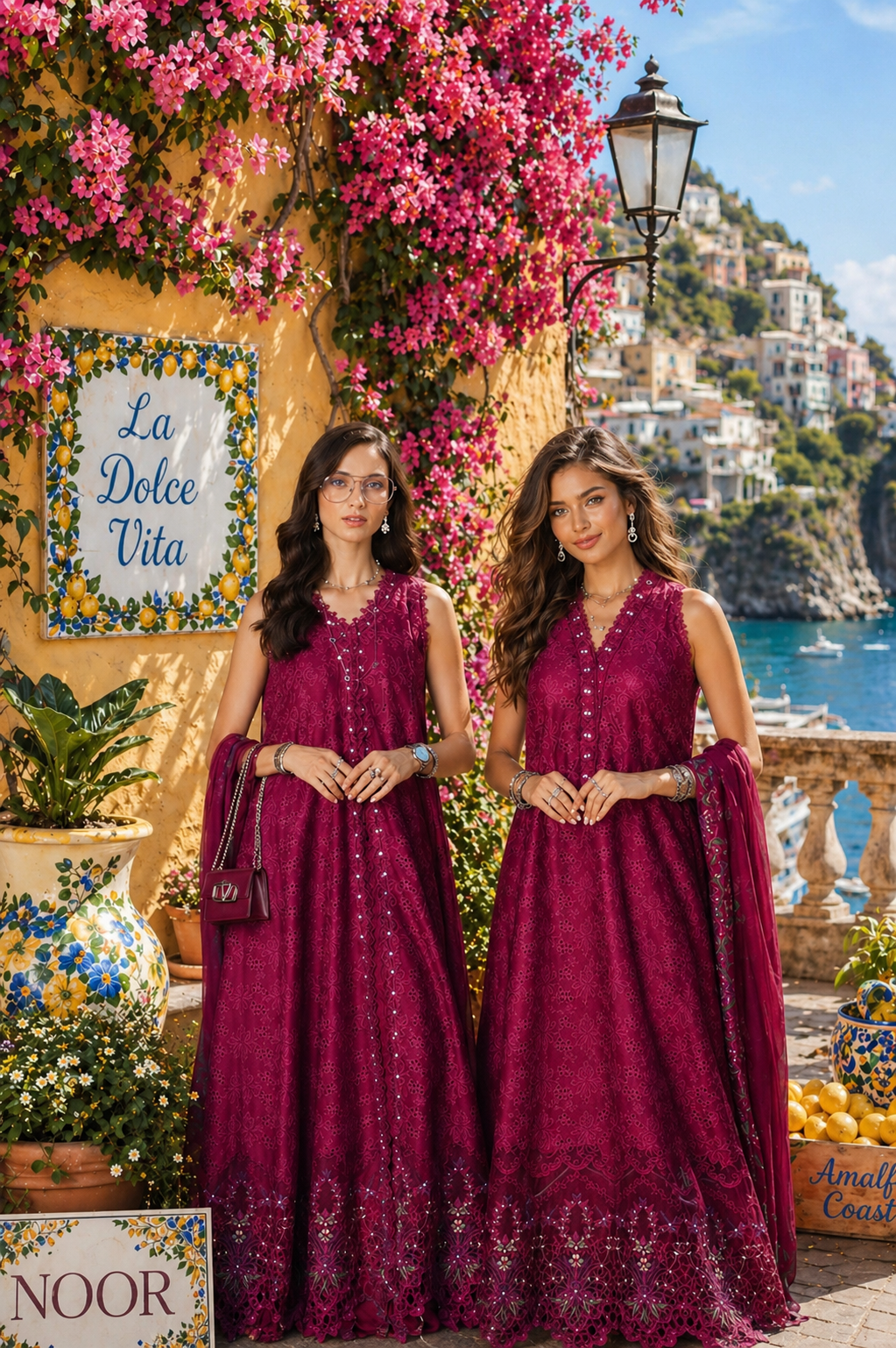 Noor by Saadia Asad | Luxury Eid Schiffli Laserkari 26 | D4 -Fuchia Élégance-4